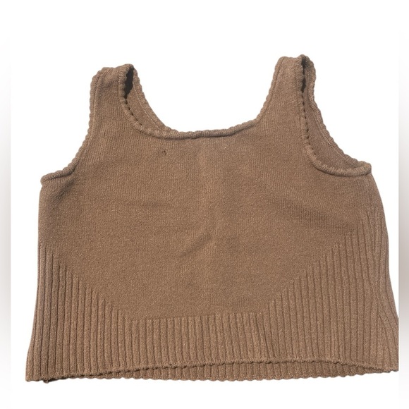 St. John Womens Cropped Sweater Tank Brown Sleeveless Scoop Neck - Picture 4 of 5